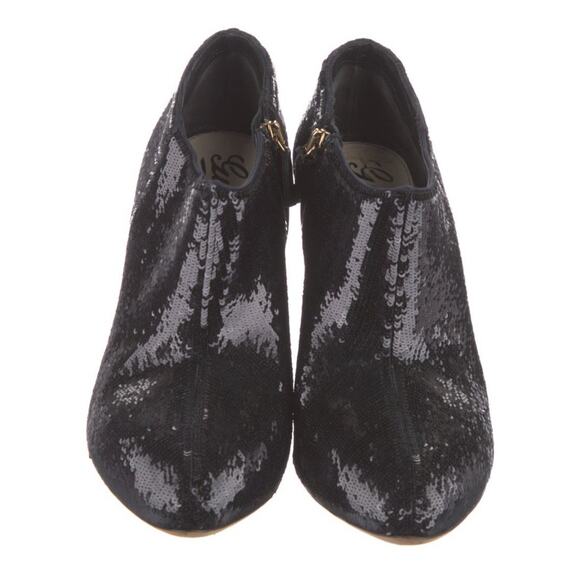 GUCCI Black Sequin Ankle Booties Heeled Boots EU 38.5 US 8.5 EUC - Picture 2 of 5